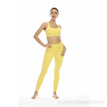 Dikişsiz Yoga Kıyafeti İki Parçalı Spor Yoga Kıyafeti